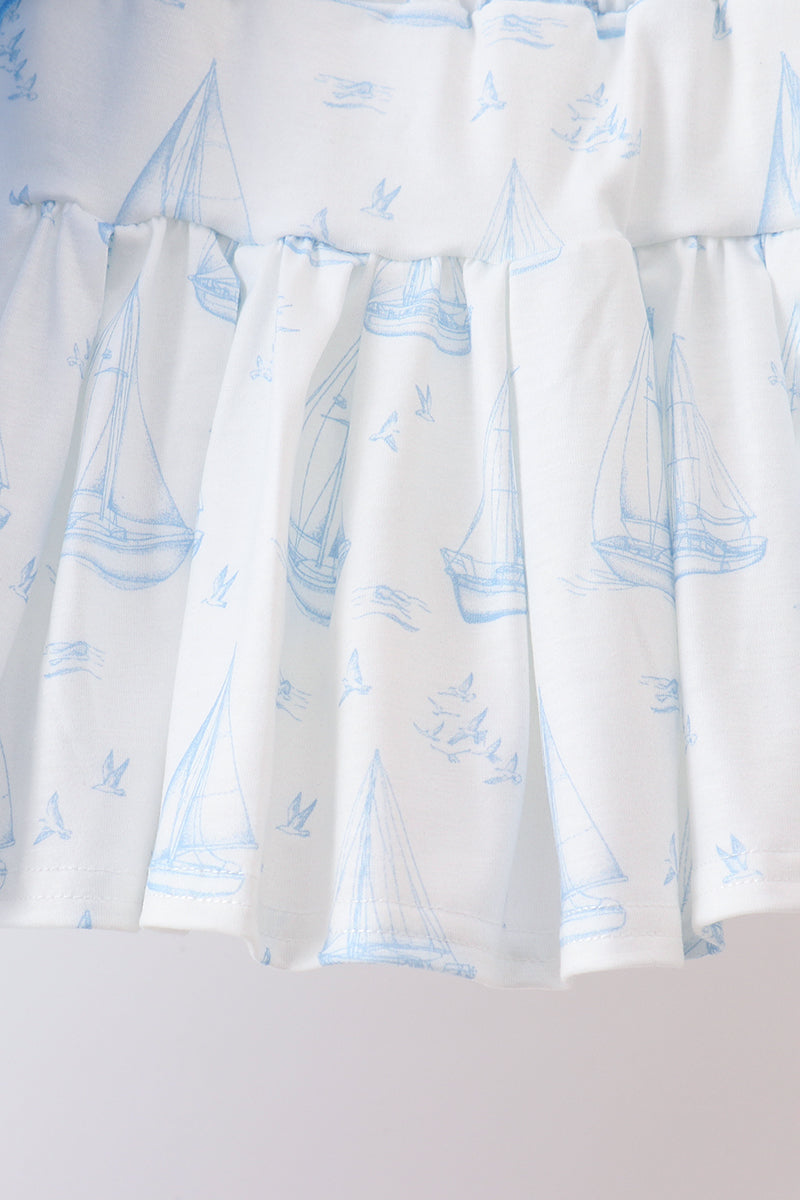 Sailboat Embroidered Skorts Set