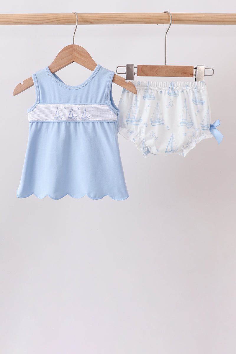 Sailboat Smocked Set
