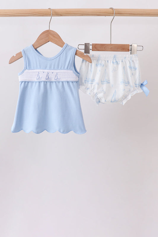 Sailboat Smocked Set