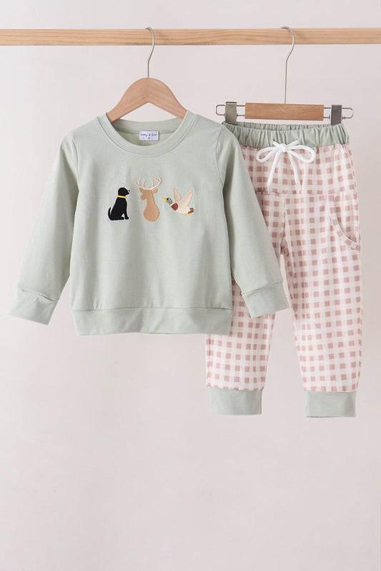 Sage Hunting Embroidered Set