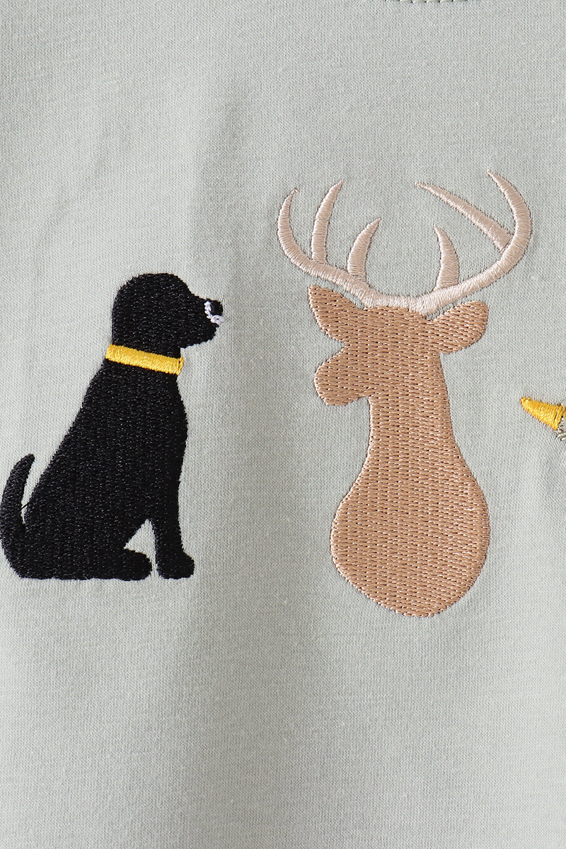Sage Hunting Embroidered Set
