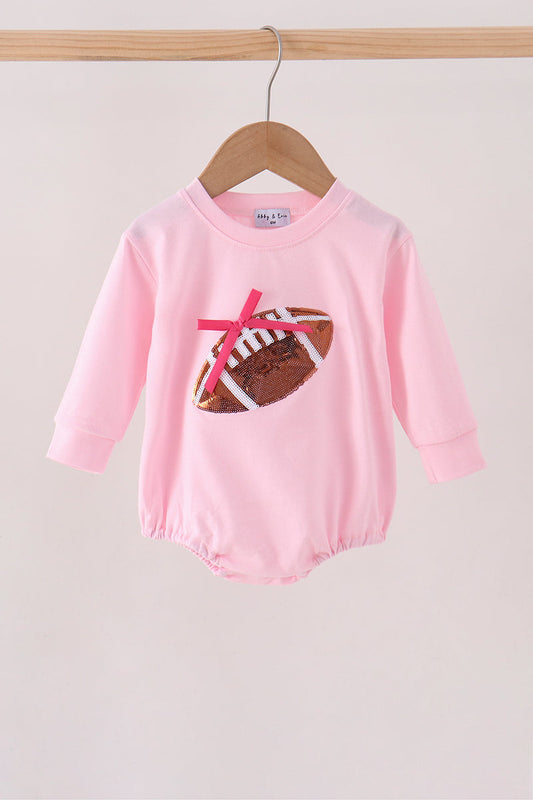Pink Football Sequin Bubble