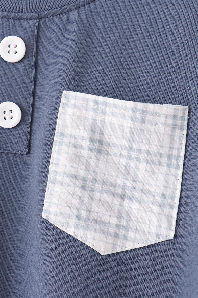 Pocket Plaid Pants Set