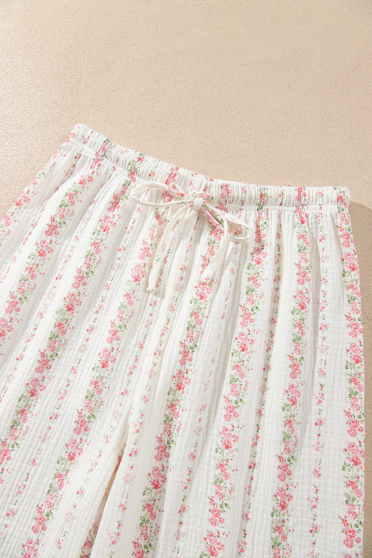 Floral Print Shirt Pajama Pant Set