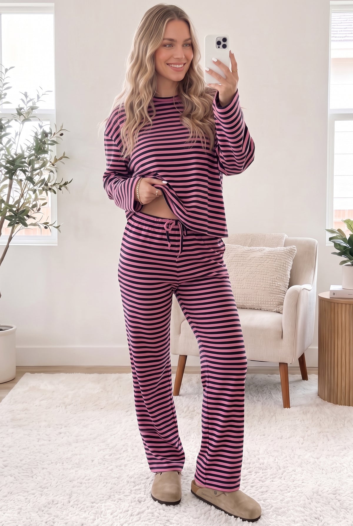 Striped Long Sleeve 2pc Set