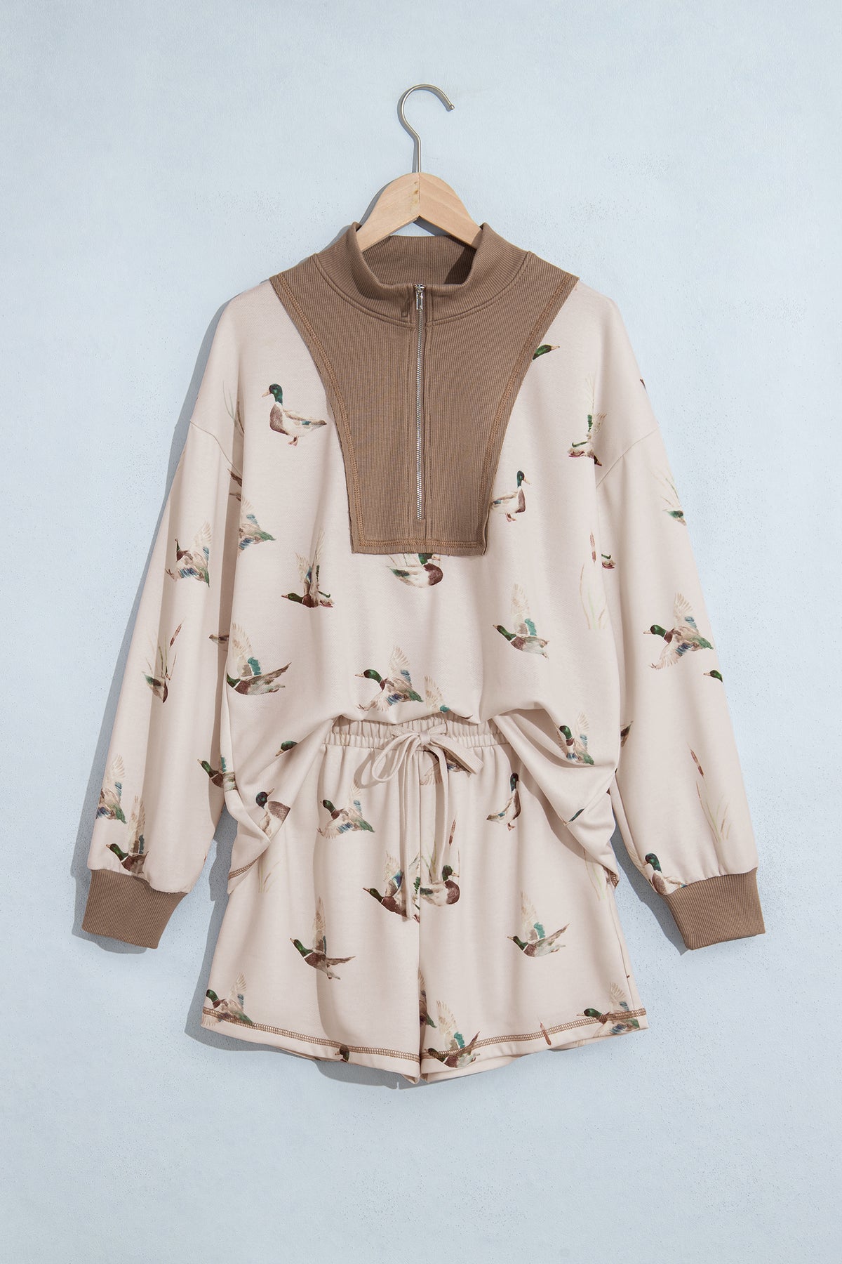 Mallard Print Pullover and Shorts Set