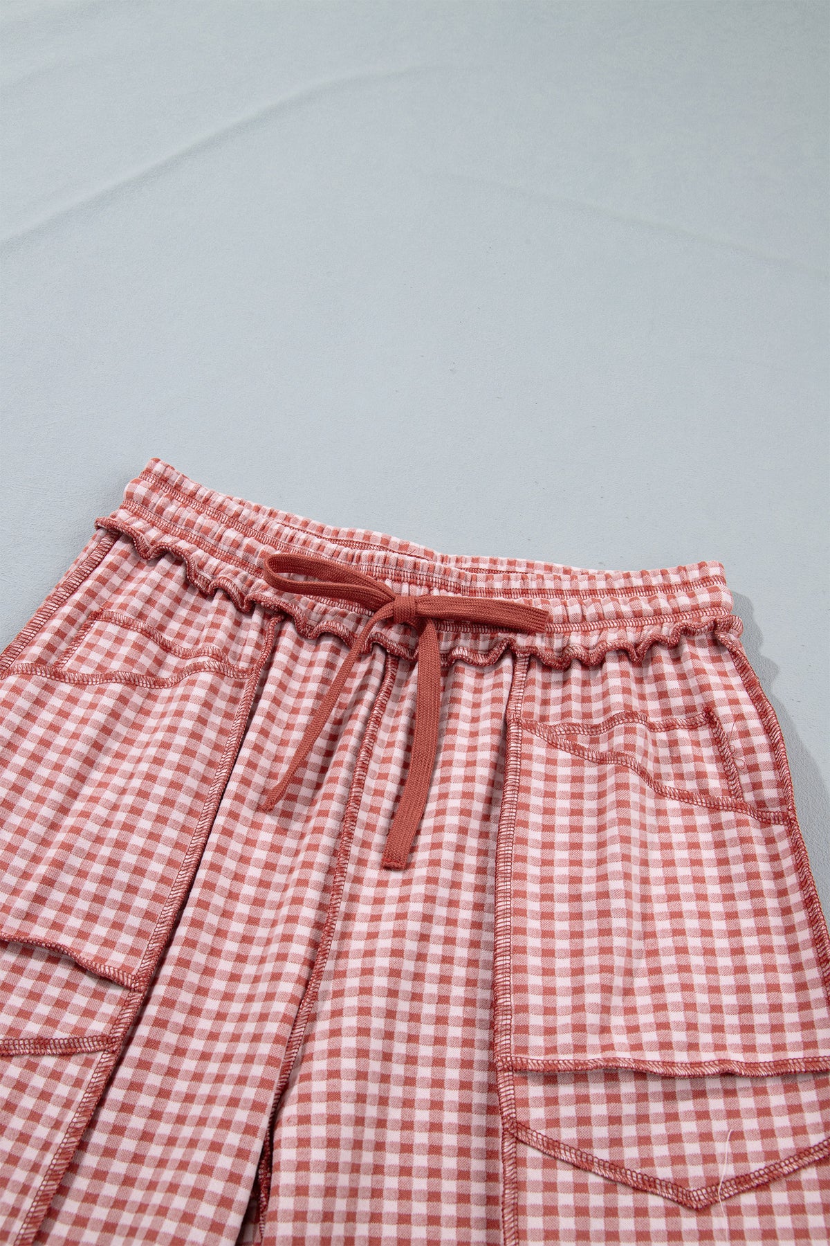 Plaid Drawstring Pants