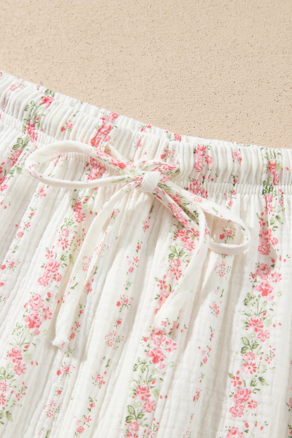 Floral Print Shirt Pajama Pant Set