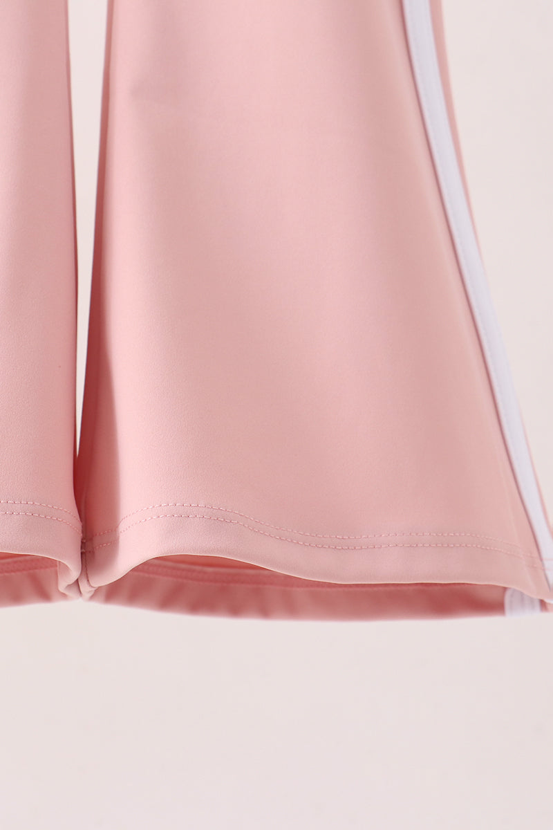 Pink Flare Stripe Pants