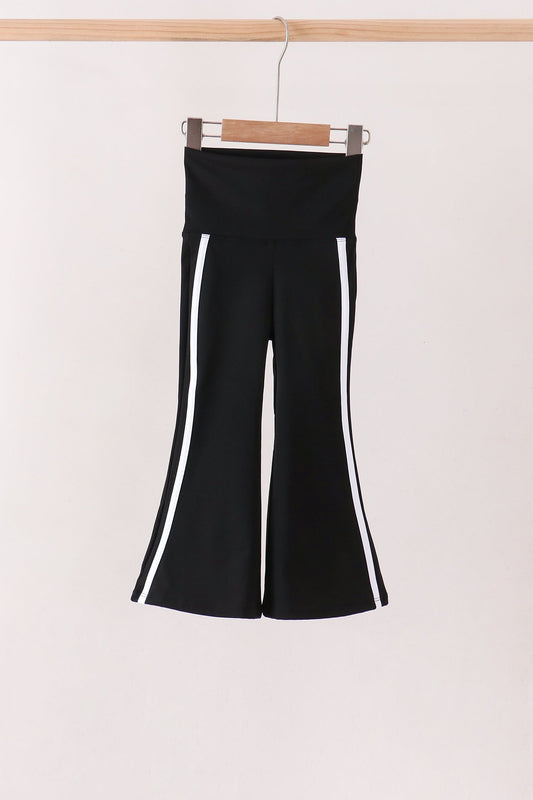 Black Flare Stripe Pants