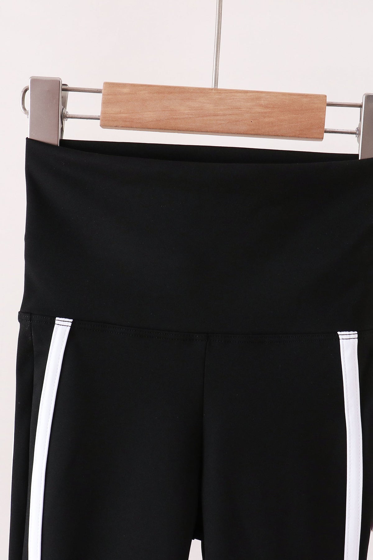 Black Flare Stripe Pants