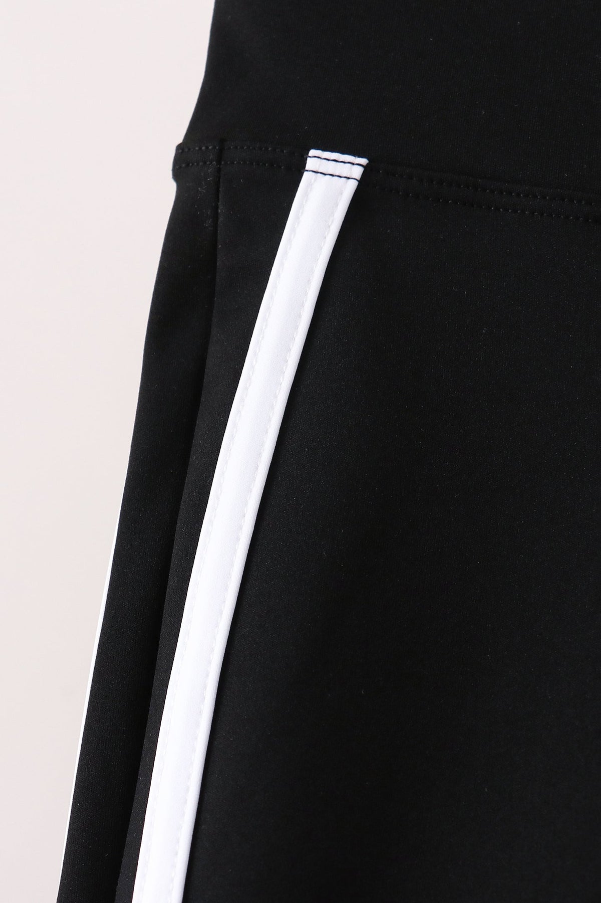 Black Flare Stripe Pants