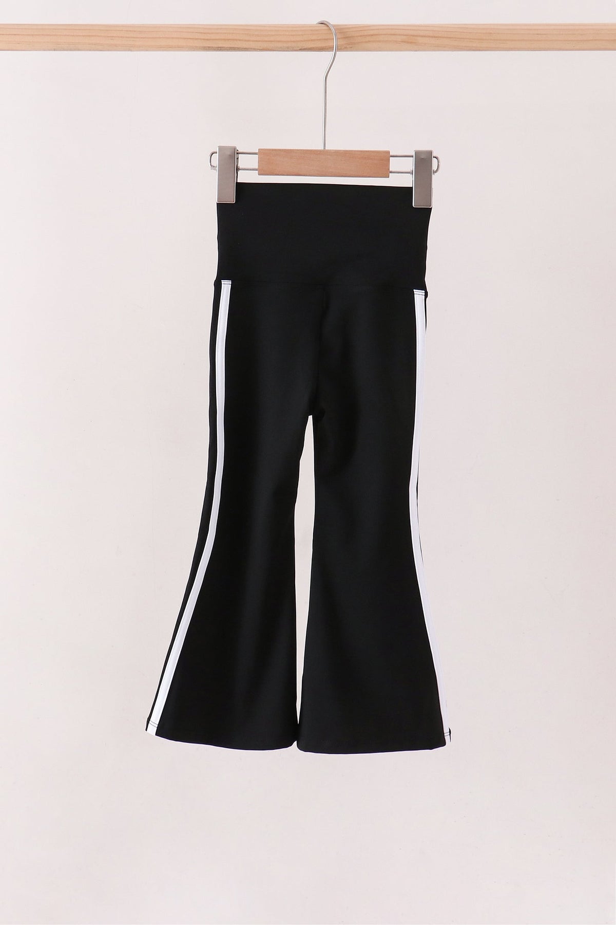 Black Flare Stripe Pants