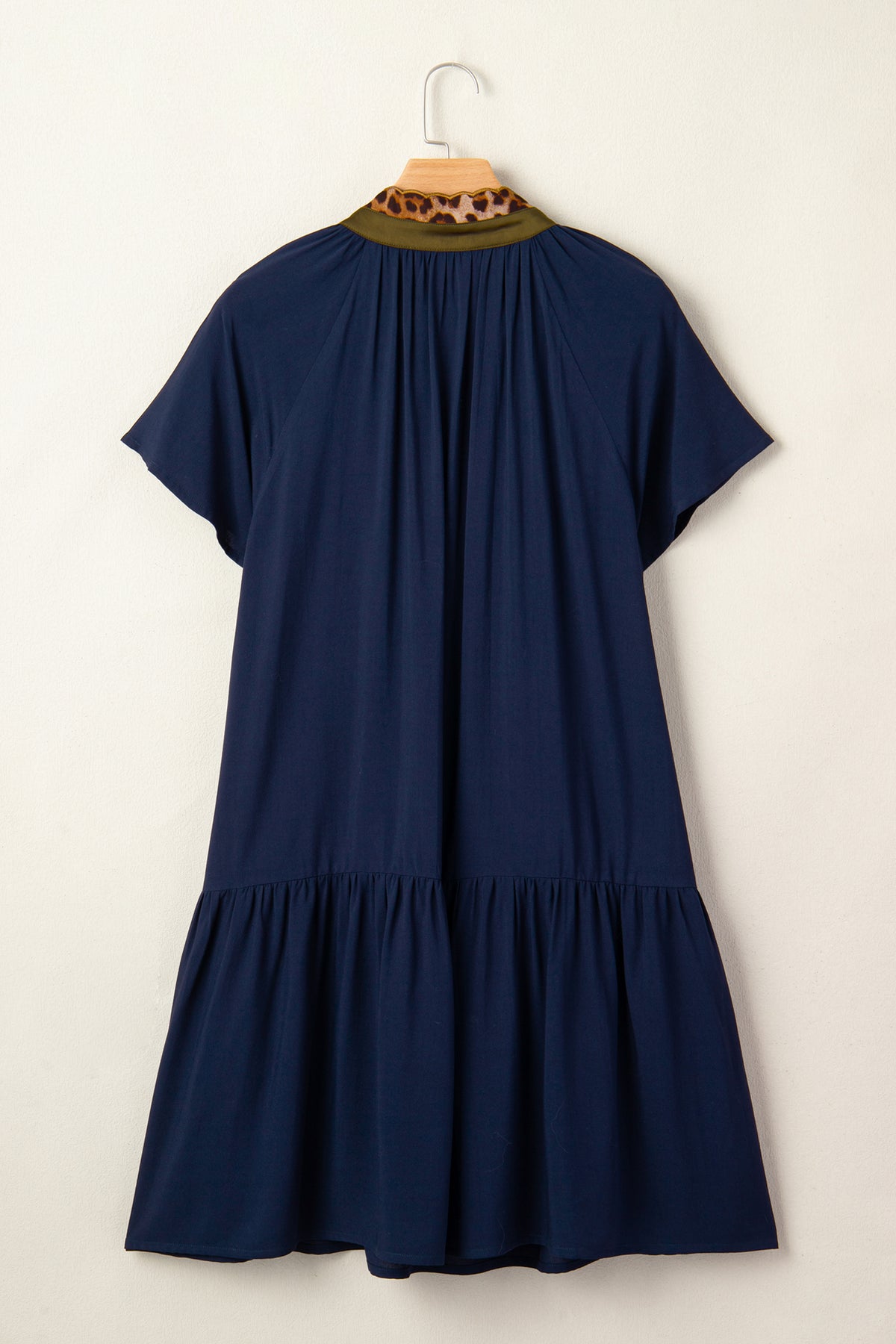 Navy Blue Leopard Tunic Dress
