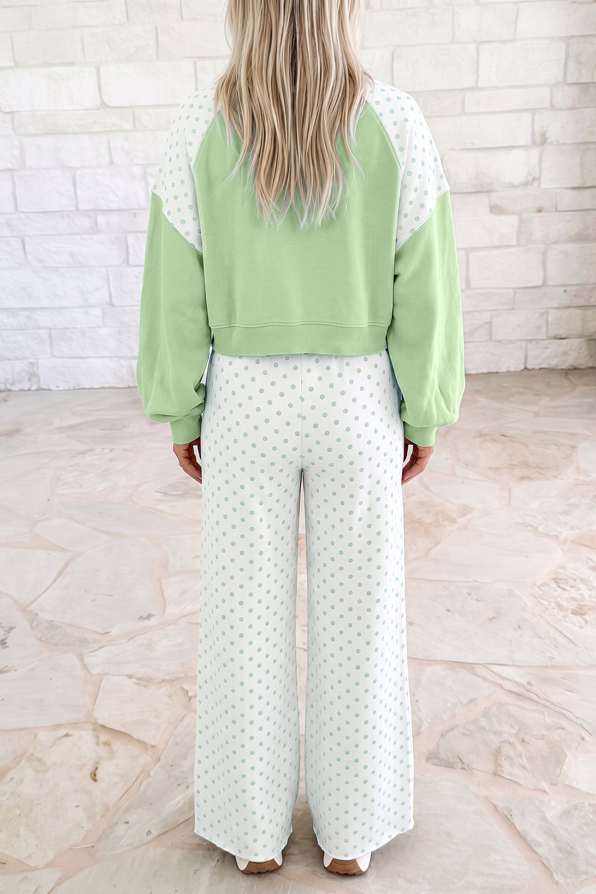 Polka Dot Long Sleeve Pants Set