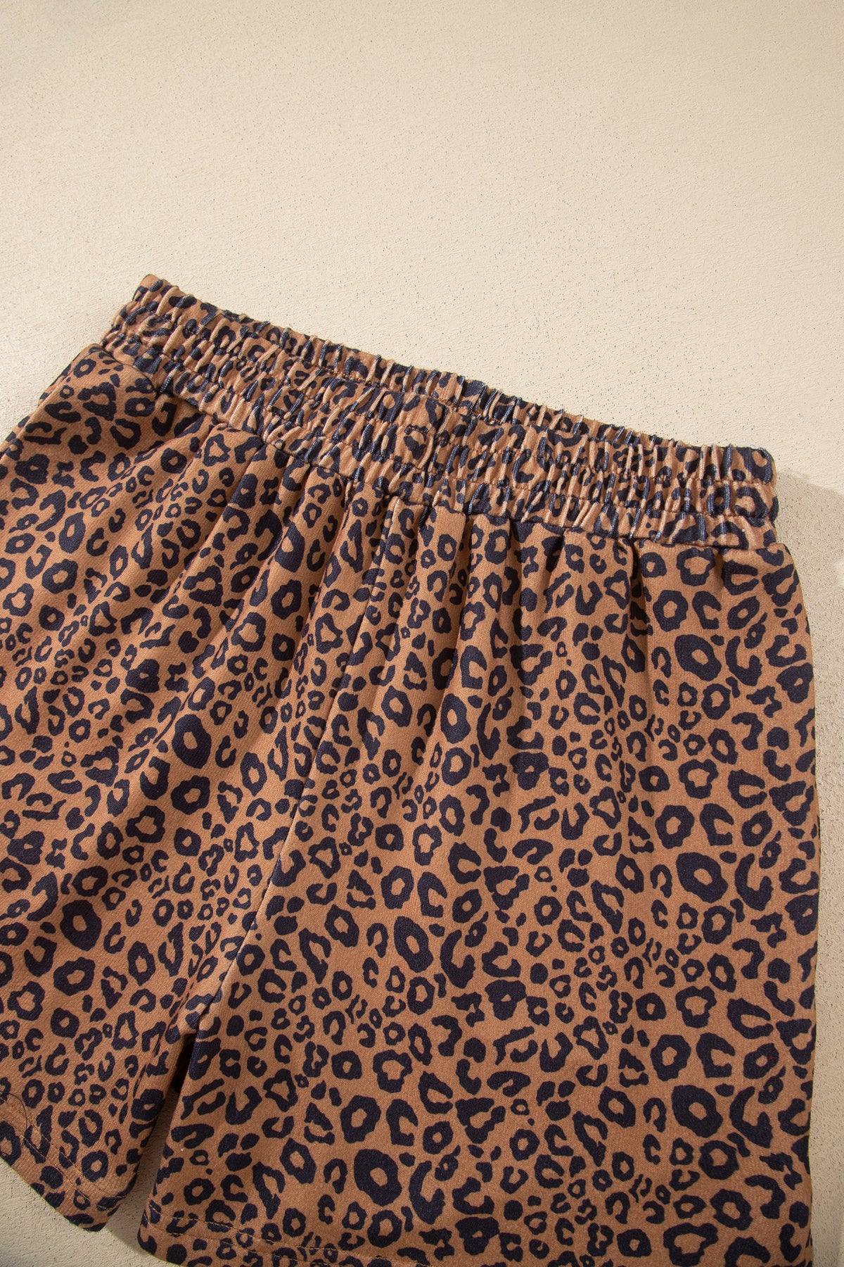 Leopard Print Henley Top w/Shorts Set