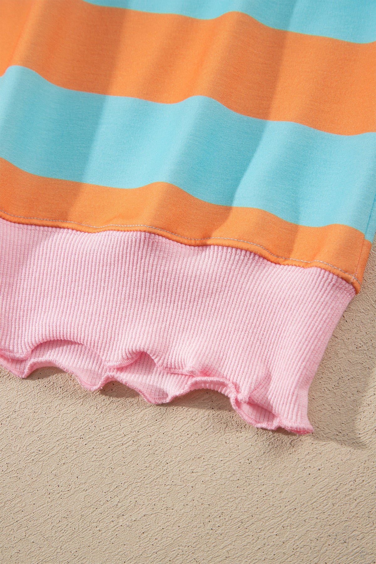 Orange Stripe Long Sleeve Top