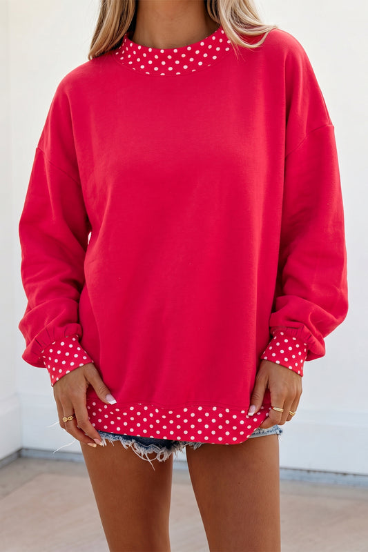 Polka Dot Oversized Sweatshirt
