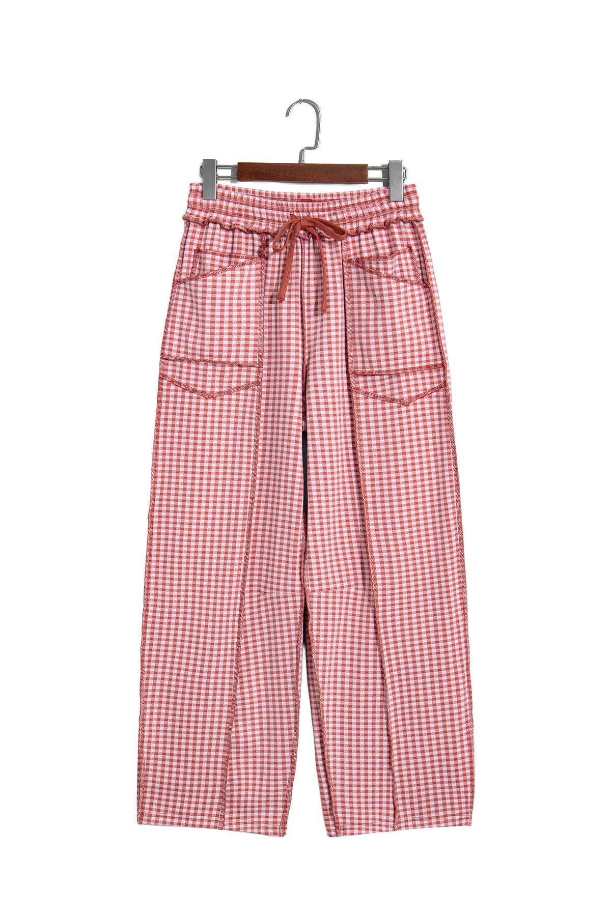 Plaid Drawstring Pants
