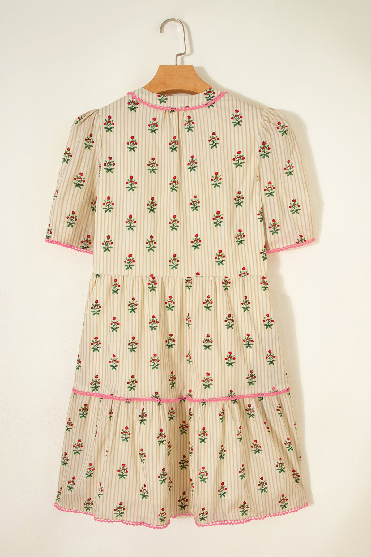 Apricot Ruffle Hem Short Dress