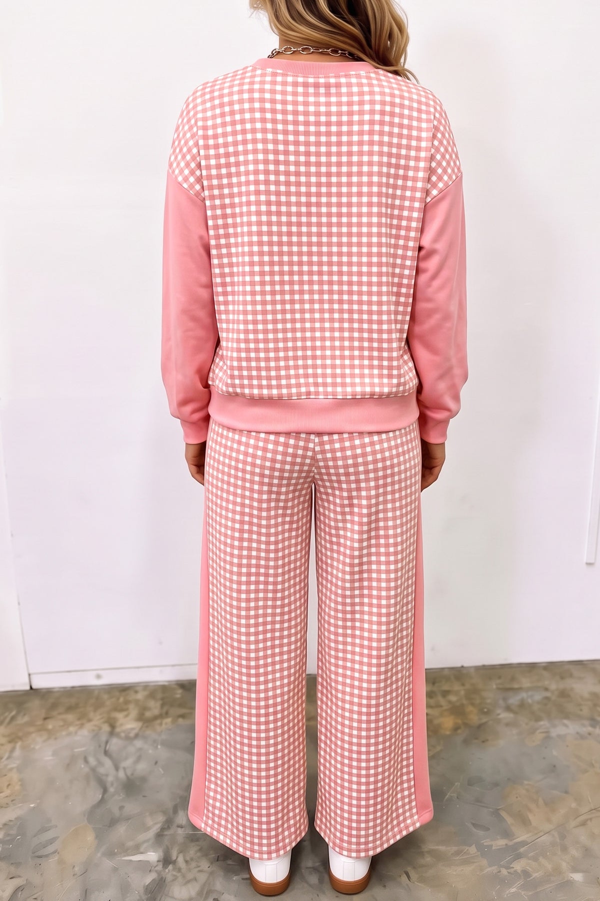 Plaid Long Sleeve Pullover & Pant Set