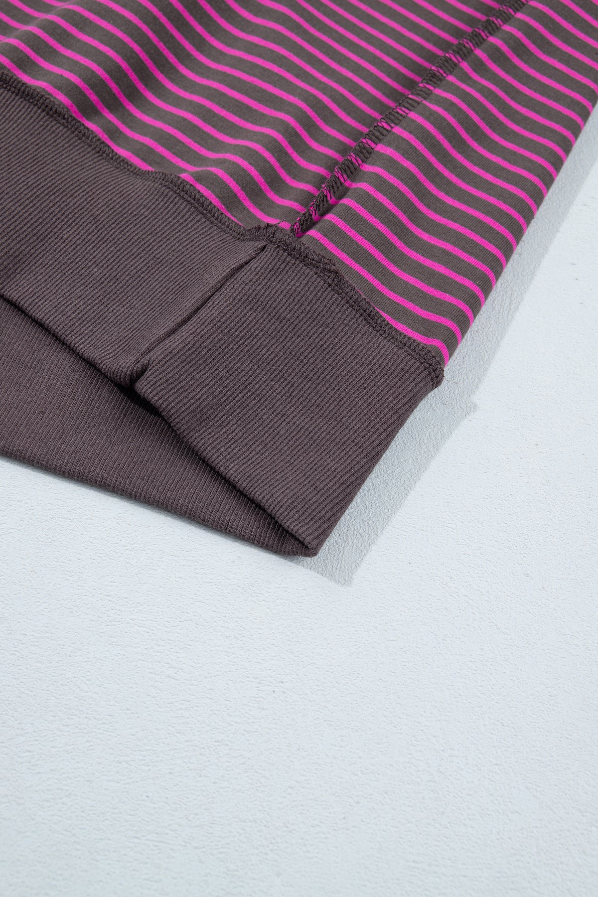 Striped Mock Neck Pullover w/ Shorts Set
