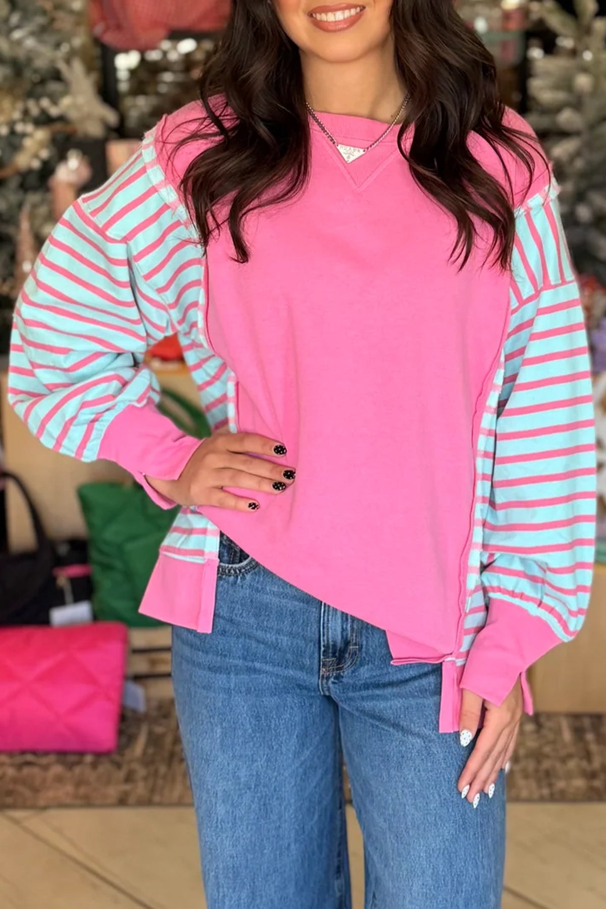 Relaxed Split Long Sleeve Top