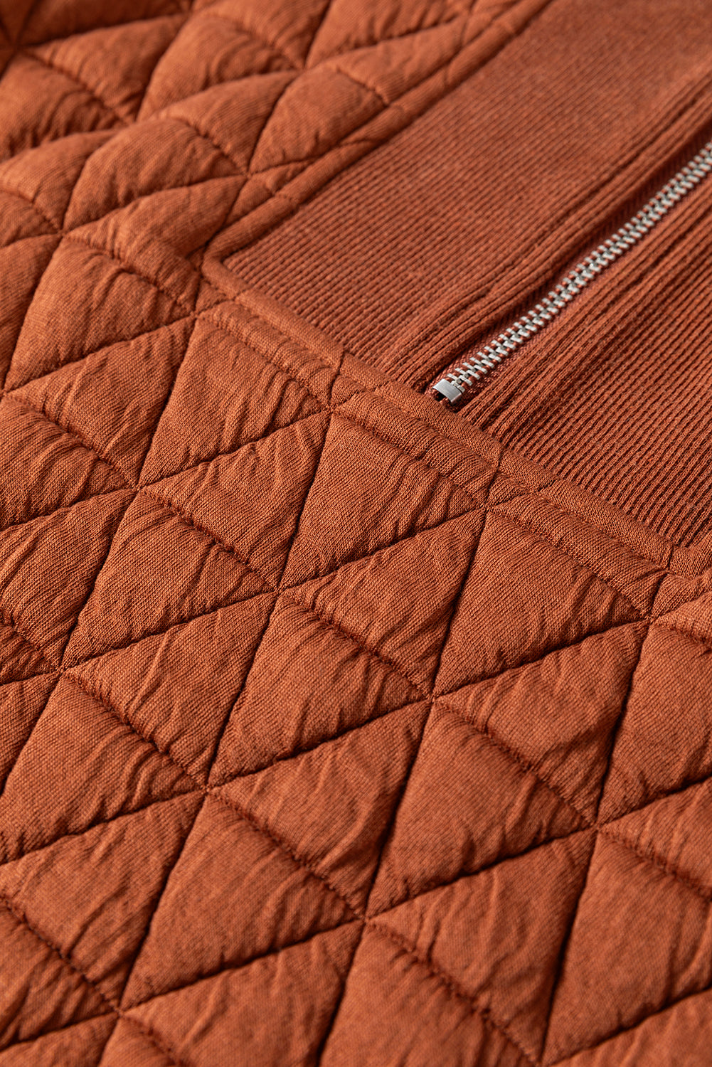 Quilted Half Zipped Sweatshirt