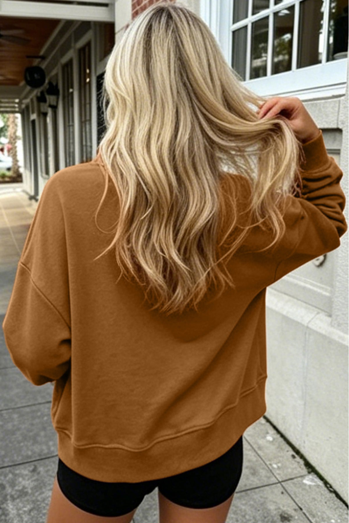 Embroidered Long Sleeve Pullover Sweatshirt