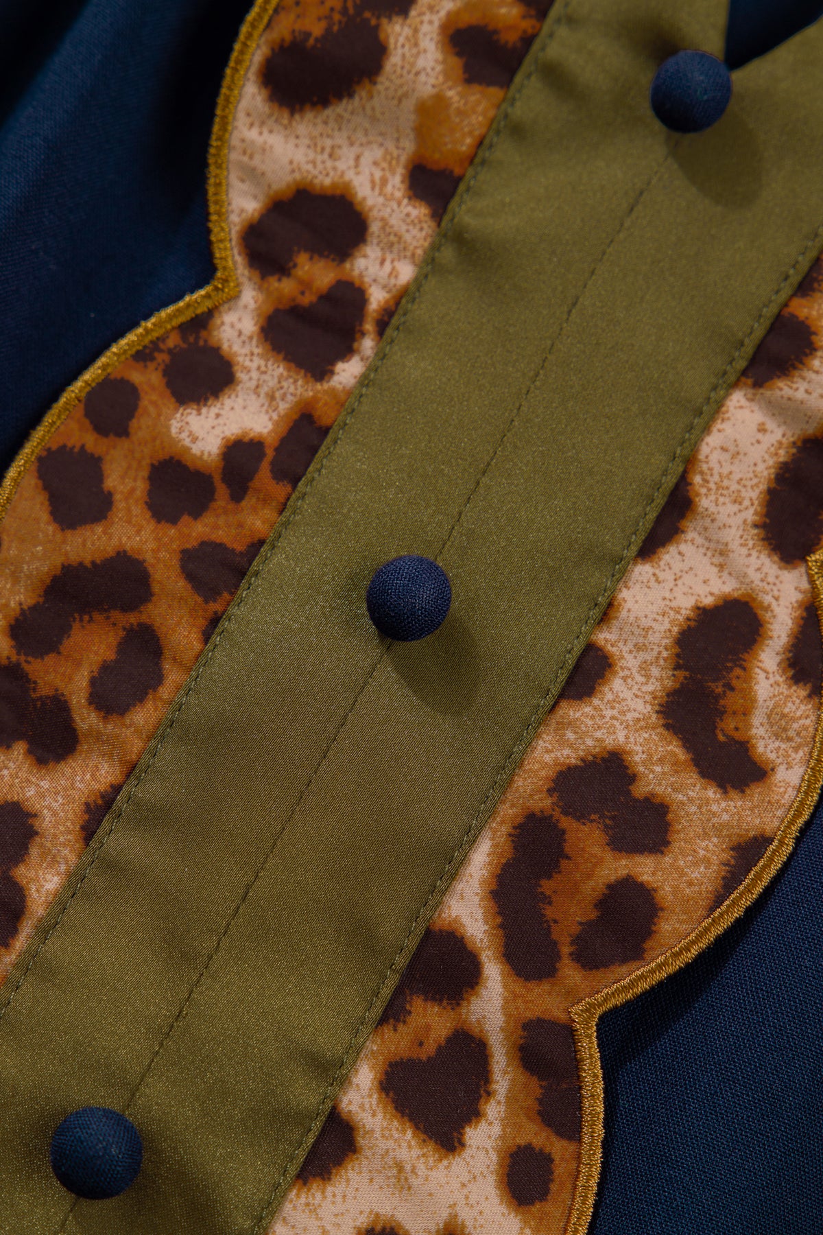Navy Blue Leopard Tunic Dress