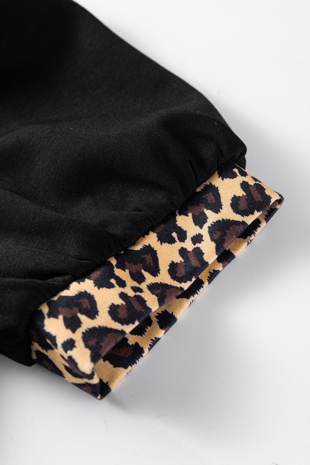 Black Leopard Patchwork Dress
