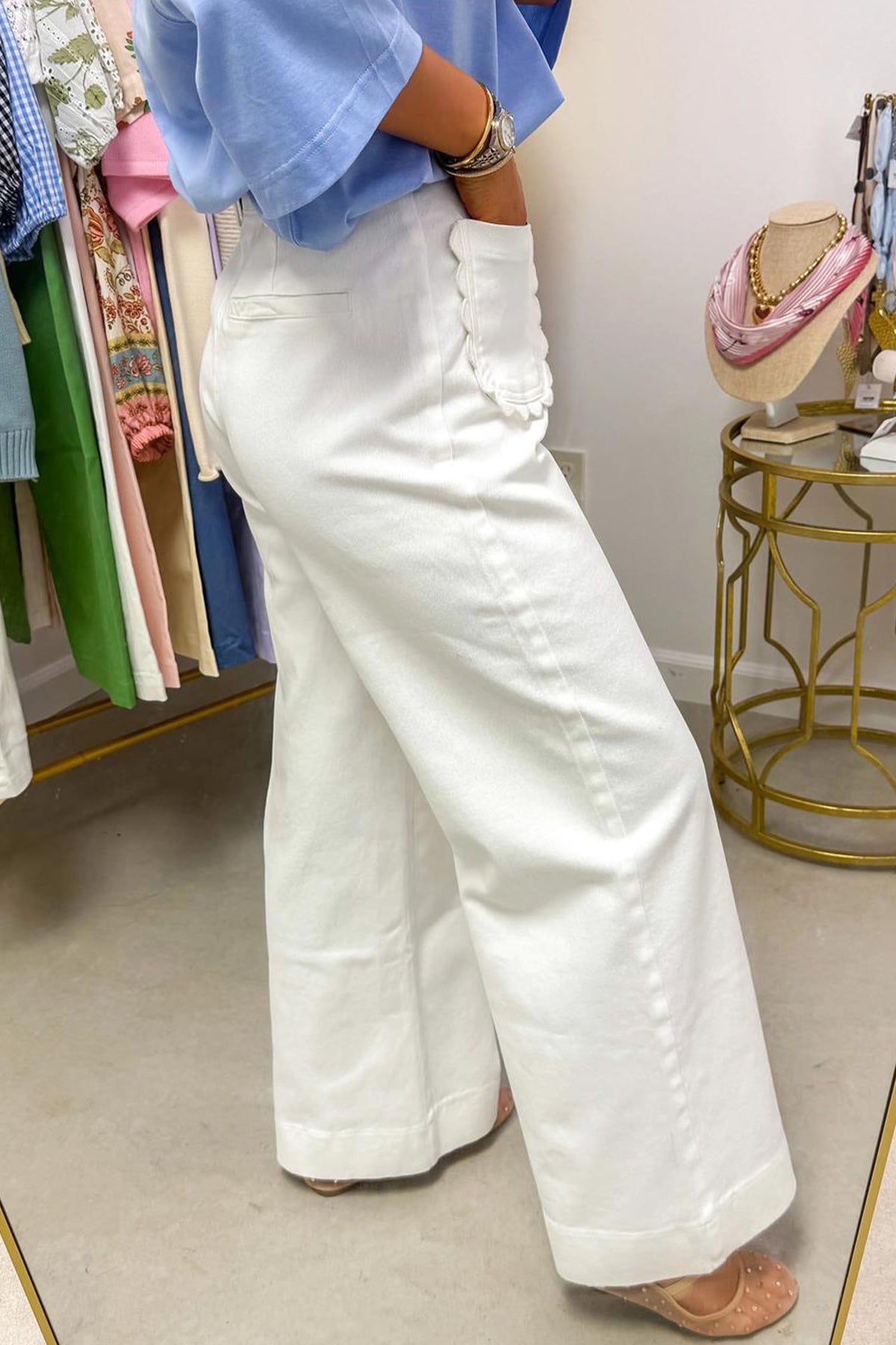 Scalloped Pocket Shift Jeans