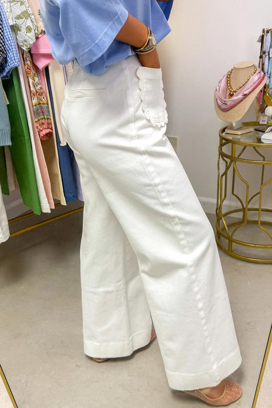 Scalloped Pocket Shift Jeans