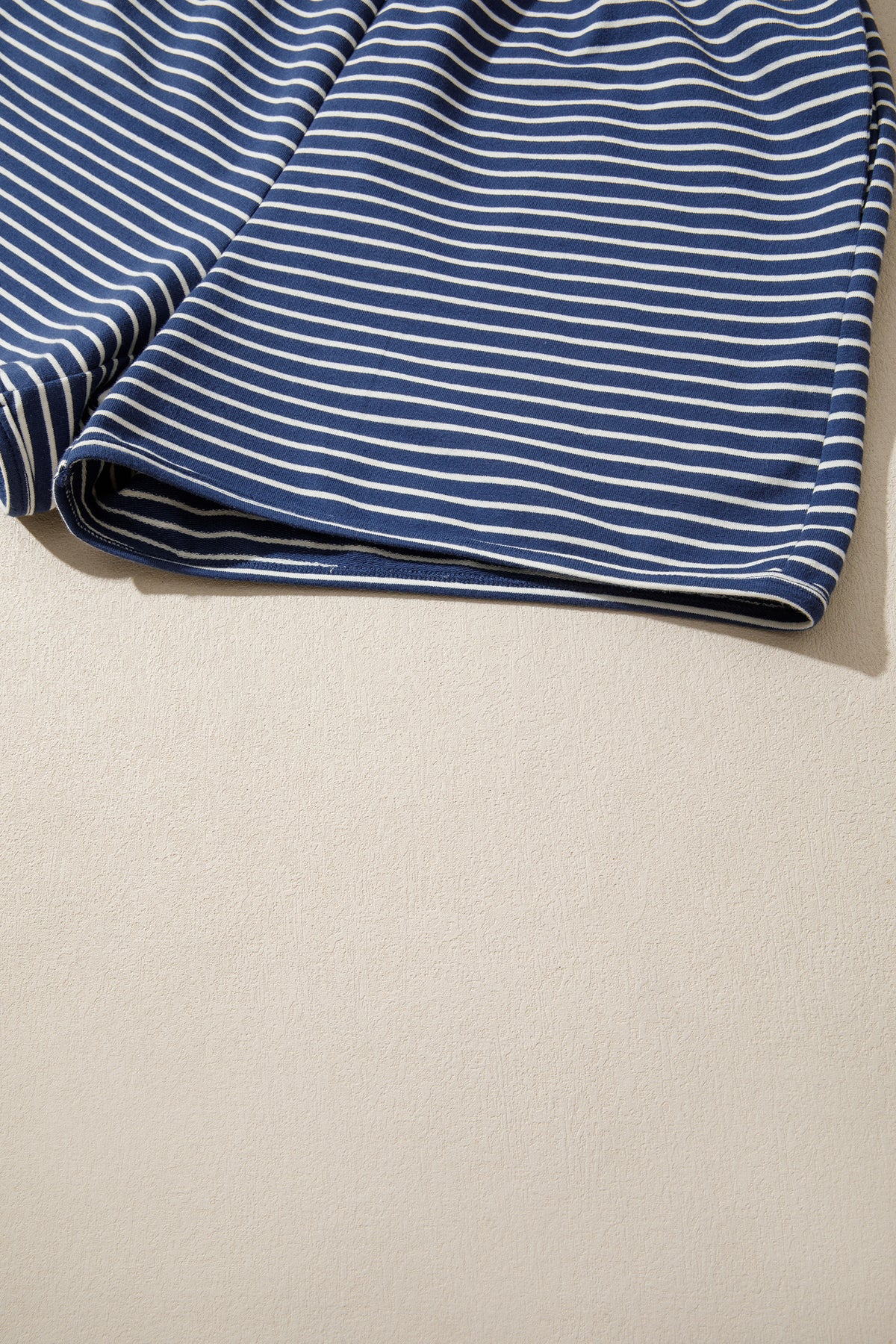 Striped Mock Neck Pullover w/ Shorts Set