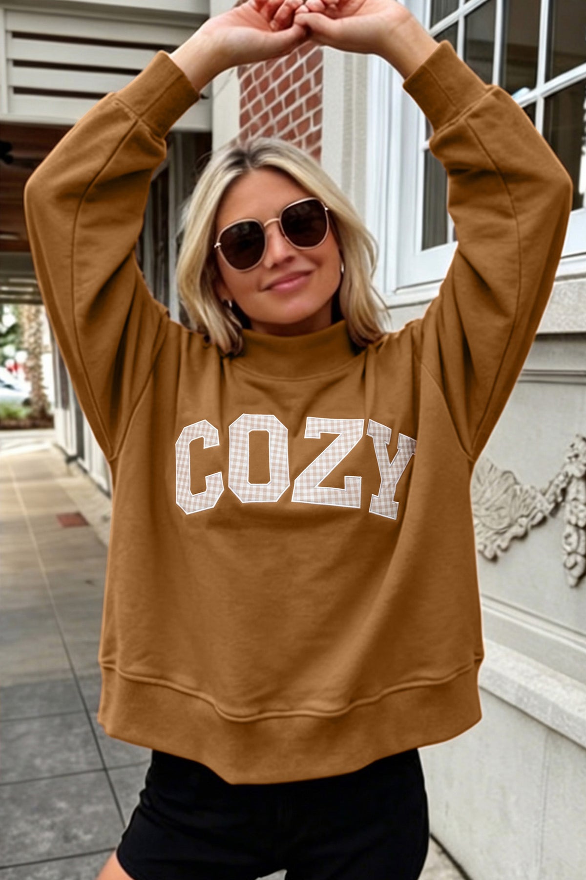 Embroidered Long Sleeve Pullover Sweatshirt