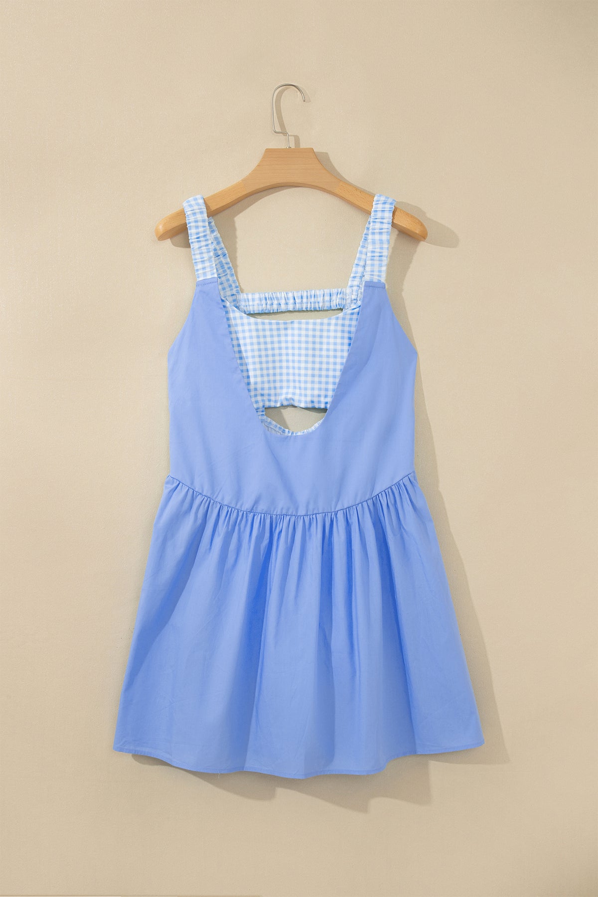 Two Piece Gingham Loose Mini Dress