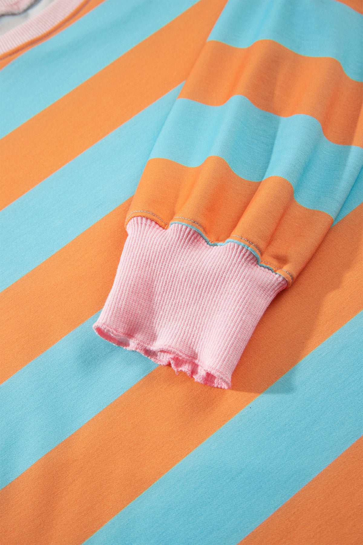 Orange Stripe Long Sleeve Top