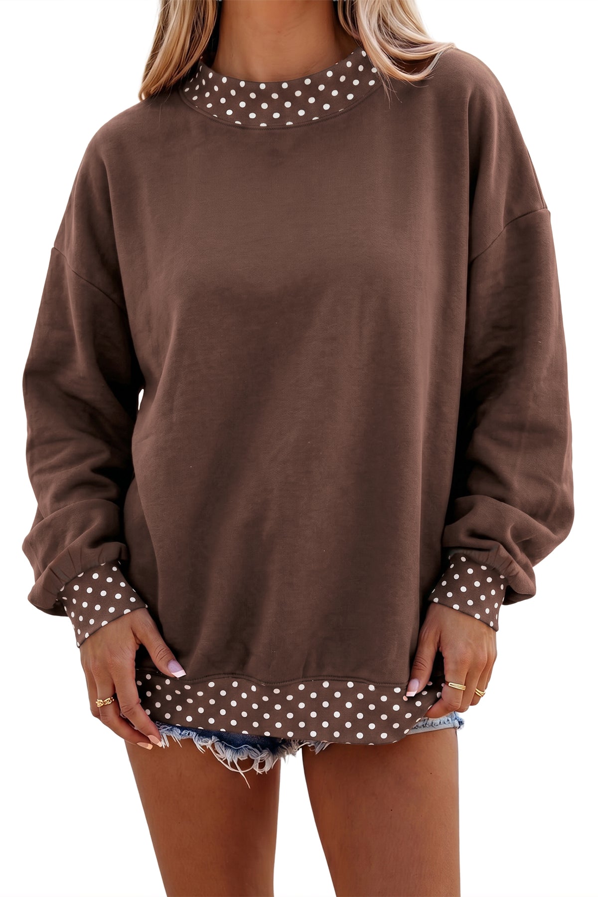 Polka Dot Oversized Sweatshirt