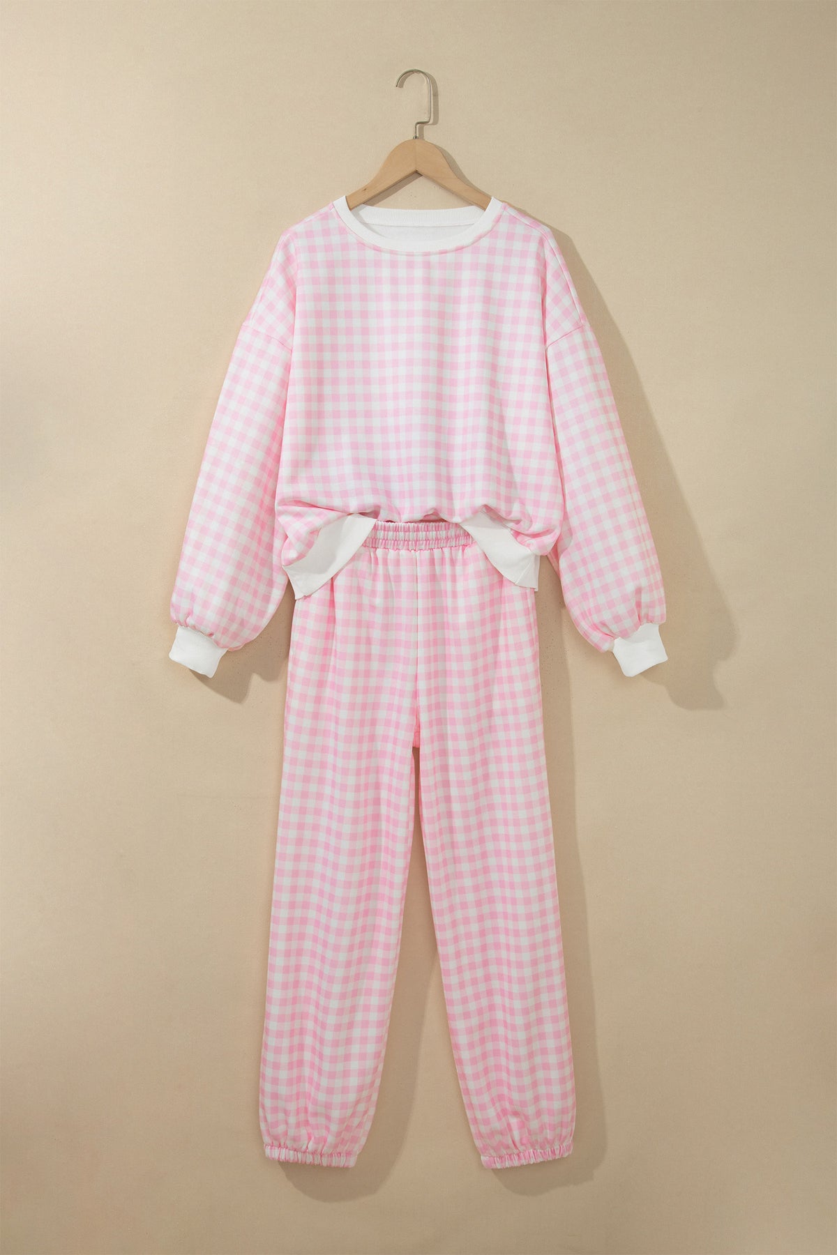 Plaid Long Sleeve Pant Set