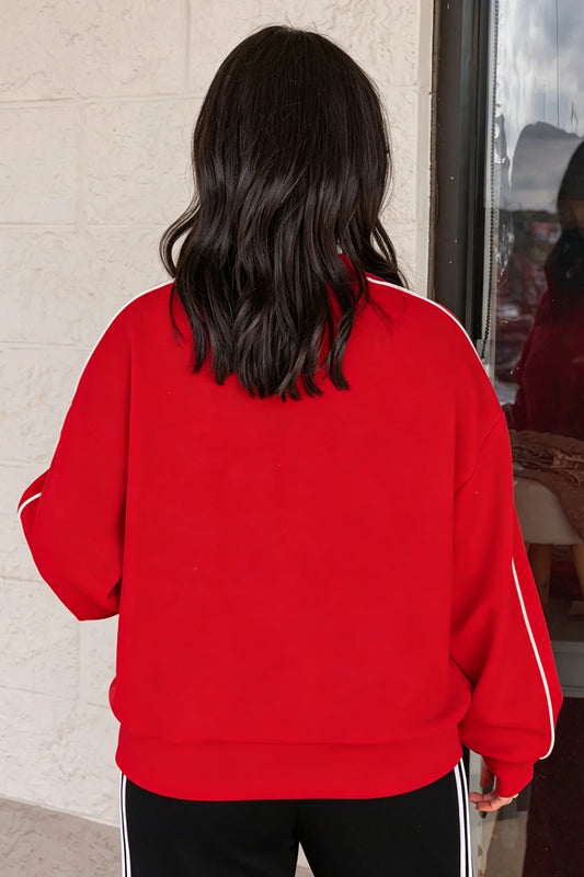 Red Long Sleeve Regular Fit Sweatshirt