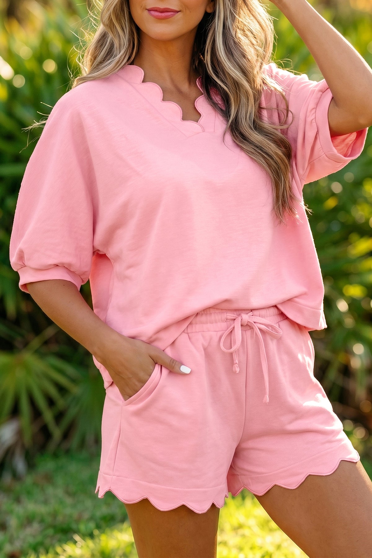 Scalloped Top w/ Short Set