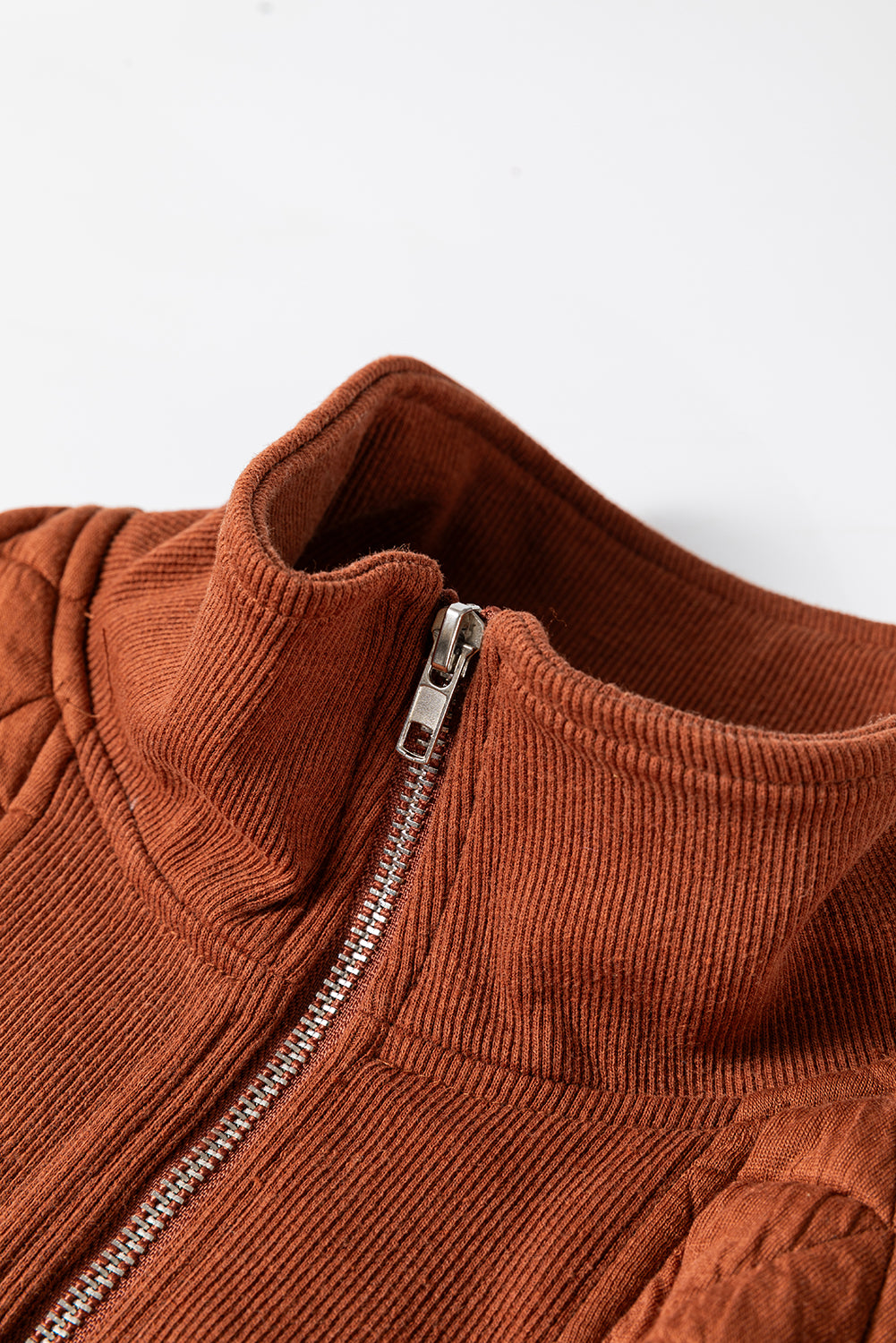 Quilted Half Zipped Sweatshirt