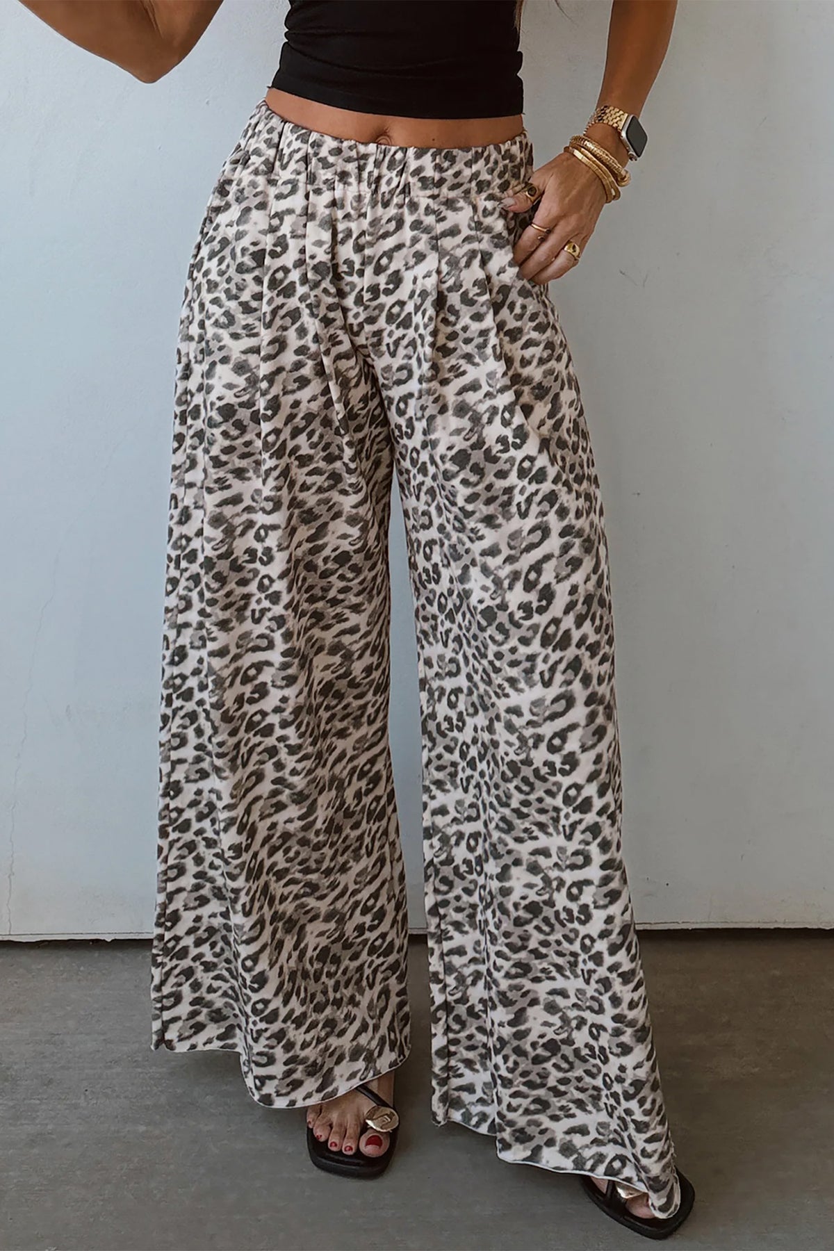 Leopard Print Full Length Pants