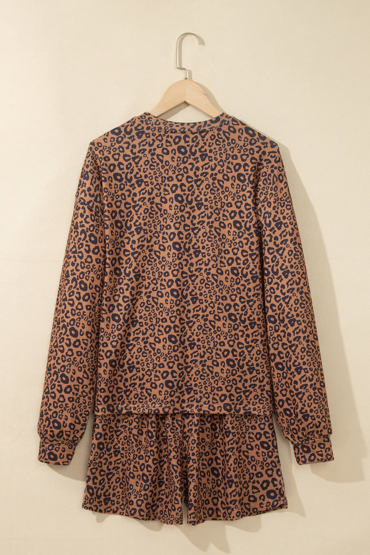 Leopard Print Henley Top w/Shorts Set