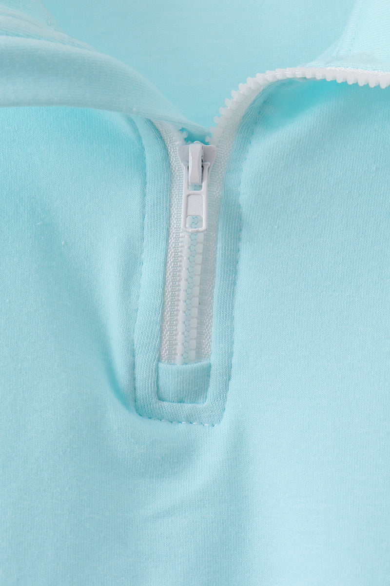 Aqua Scalloped Shorts Set