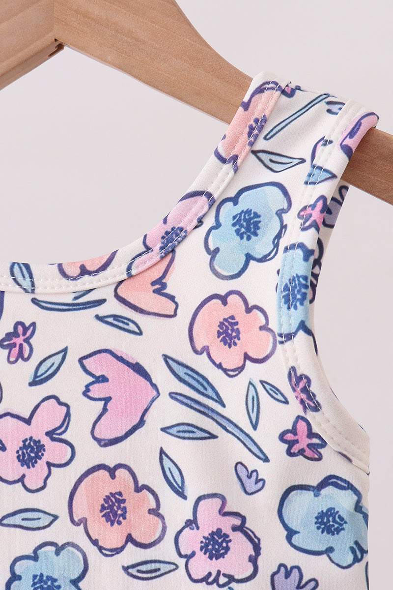 Floral Performance Scalloped Dress