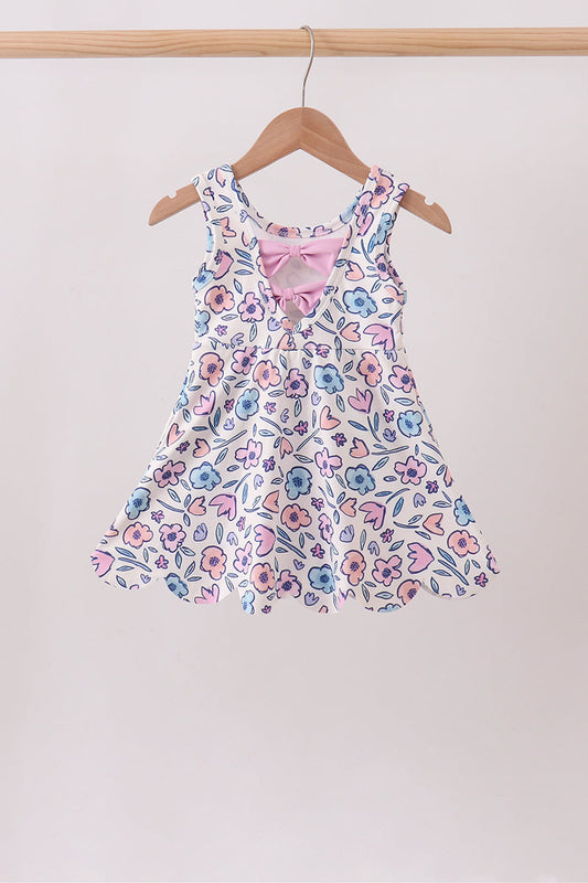 Floral Performance Scalloped Dress