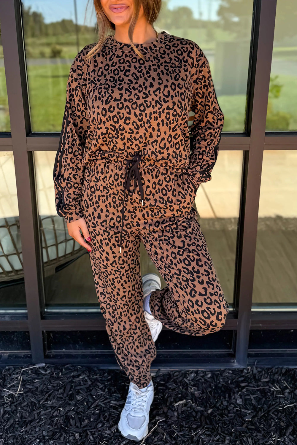 Leopard Long Sleeve T2pc Set
