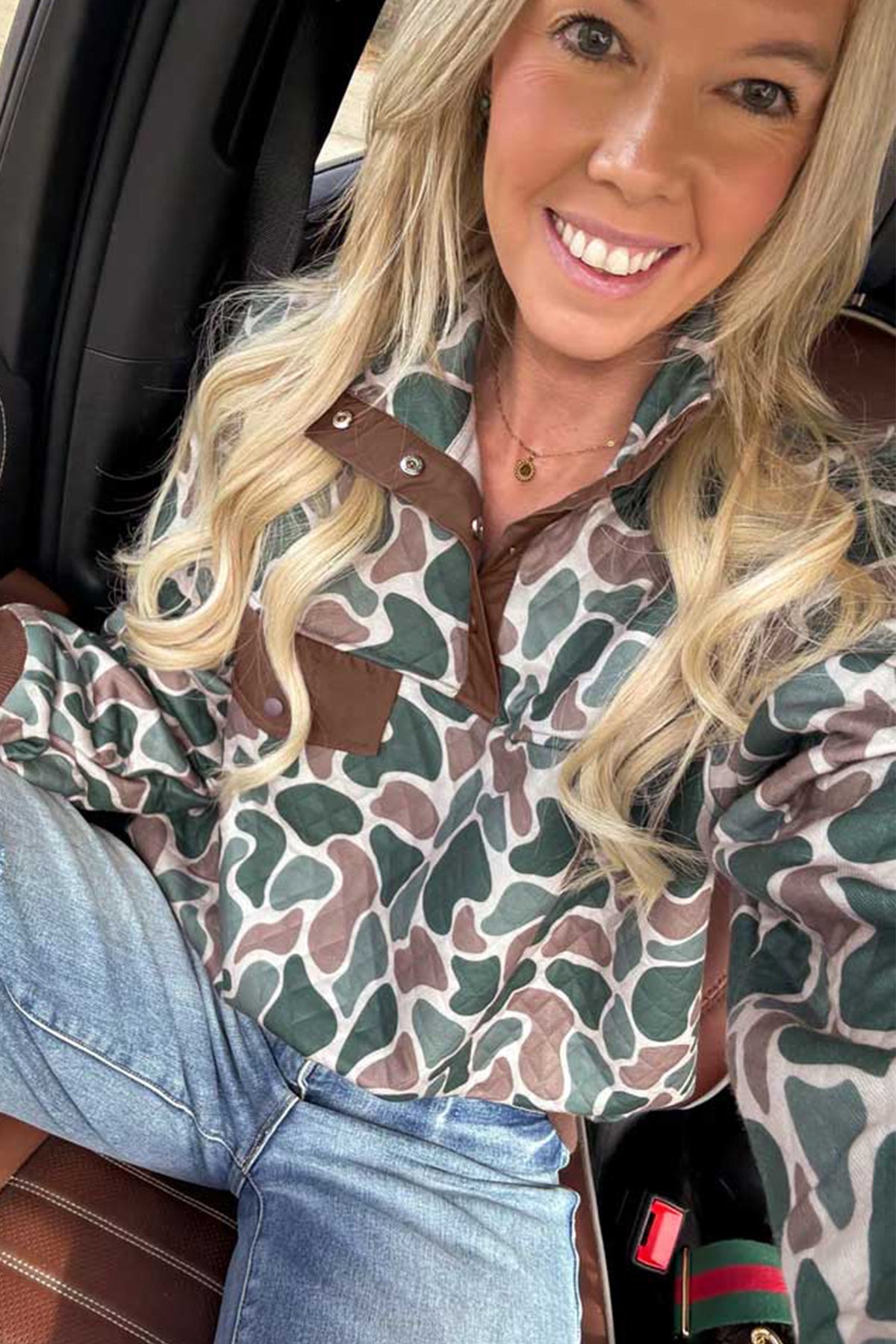 Camouflage Button Pullover