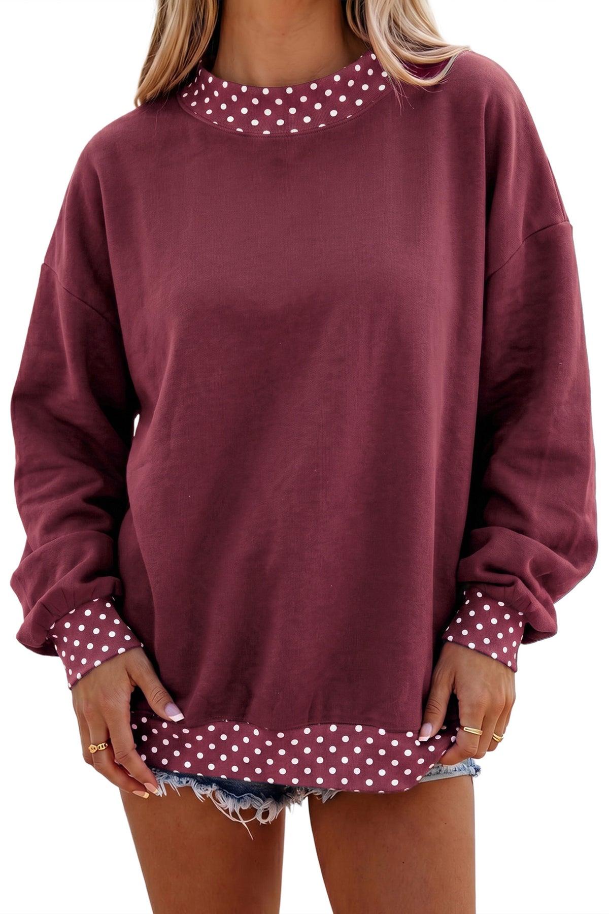 Polka Dot Oversized Sweatshirt